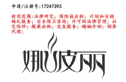 昆明商标注册公司商标出售：娜波丽 45类